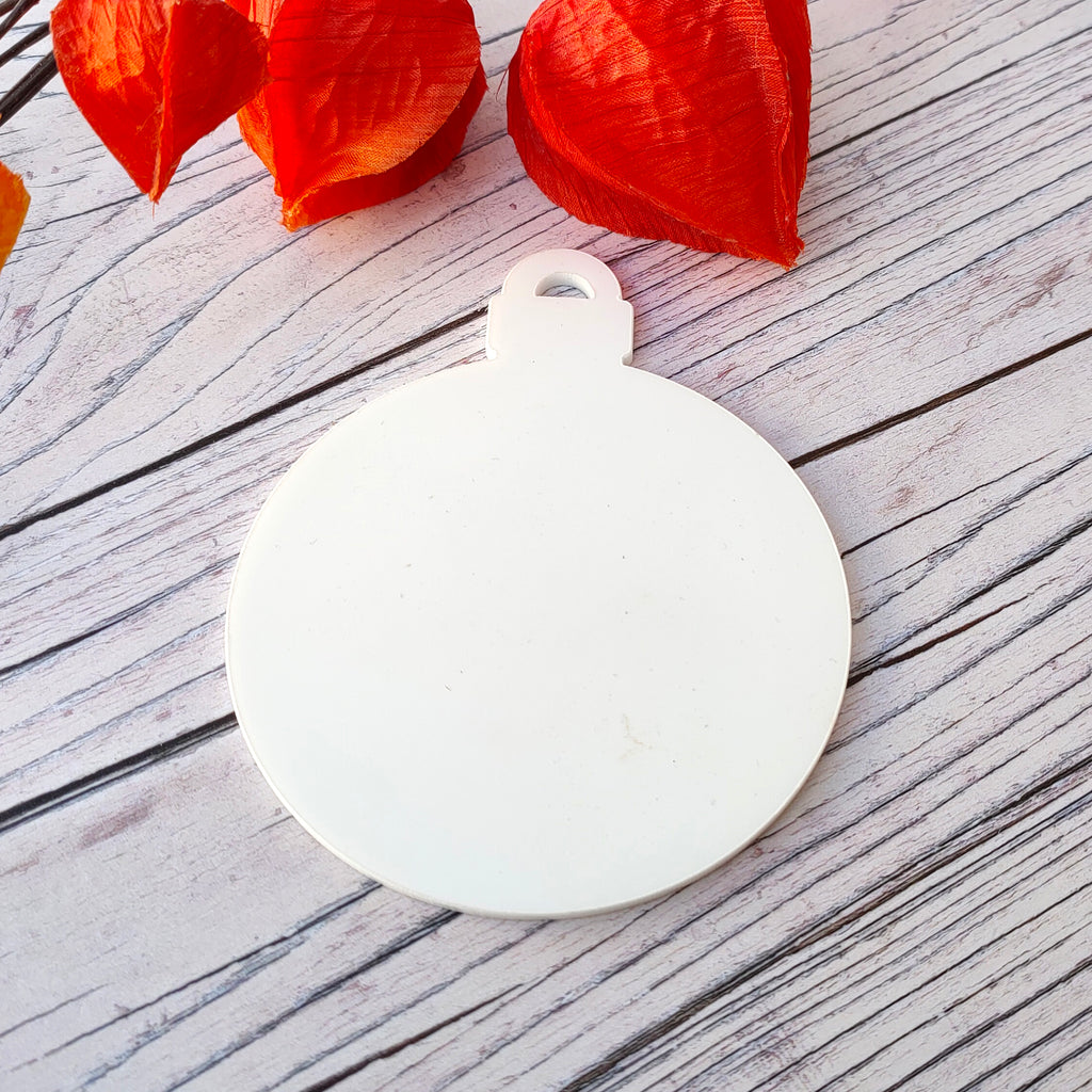 3mm Coloured Acrylic Bauble Blank - White