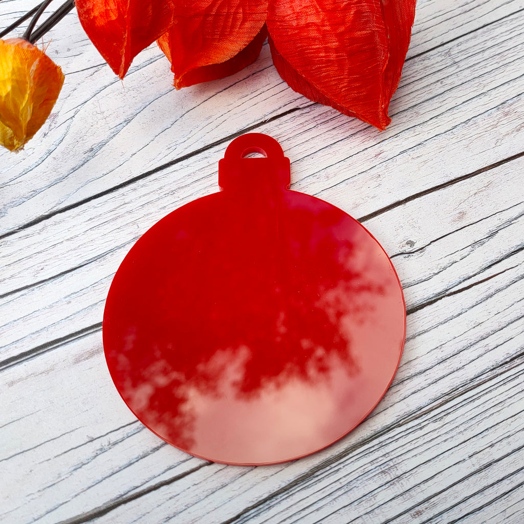 3mm Metallic Acrylic Bauble Blank - Red
